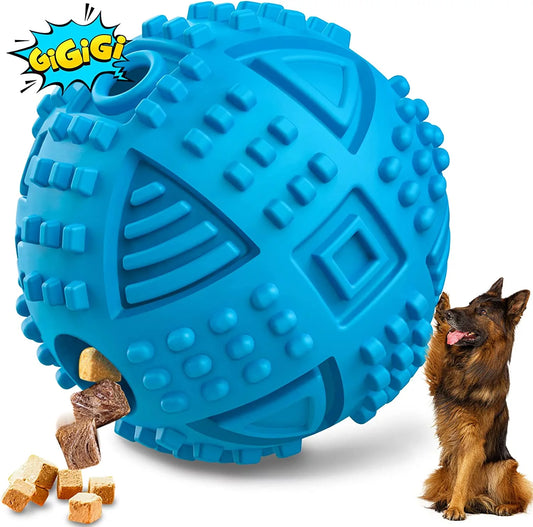 Dog Balls Treat Dispensing Dog Toys, Dog Toys for Aggressive Chewers Large Breed, Squeaky Dog Chew Toys for Large Dogs, Natural Rubber Dog Puzzle Toys, Tough IQ Dog Treat Balls
